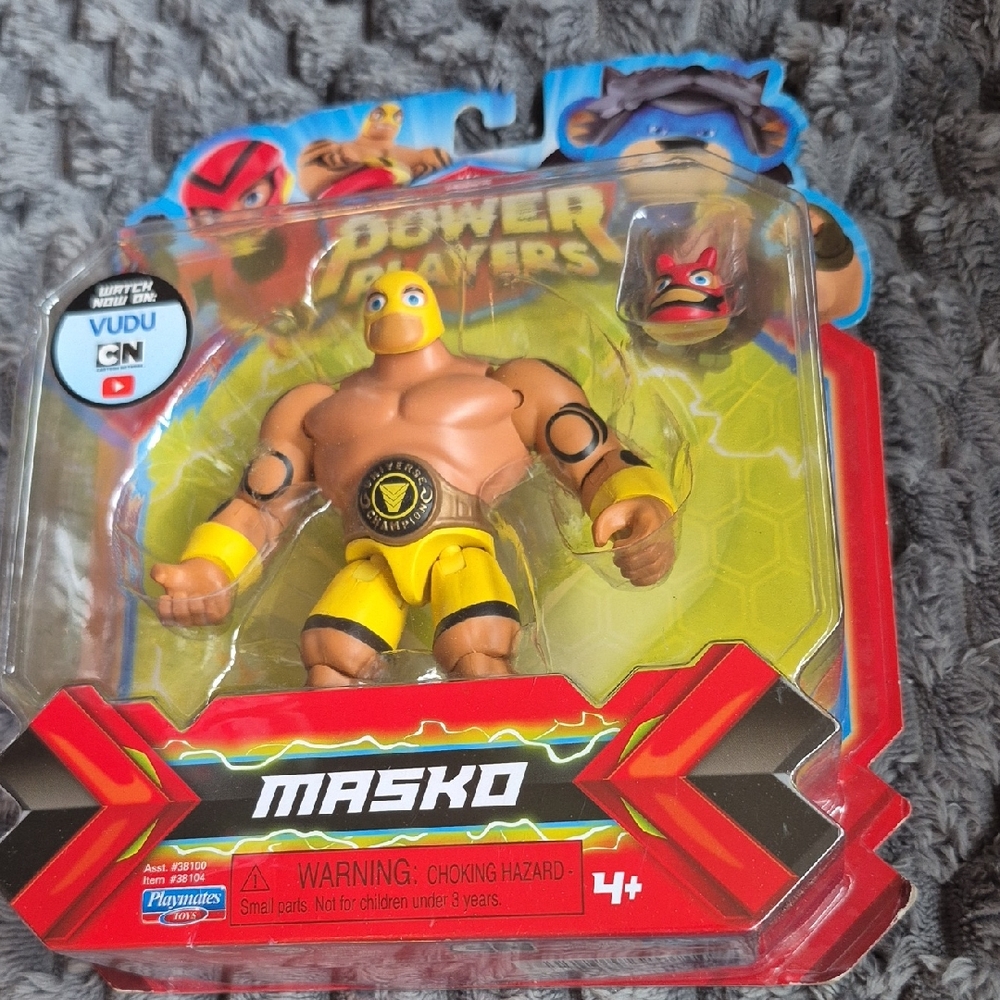 Masko Action Figure - Power Players Yellow Ages 4+Made By Playmates New+Sealed.